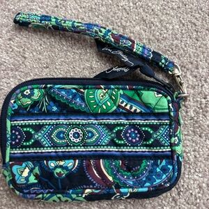 Vera Bradley Vibrant Blue and Green Wristlet